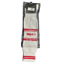 Carino Nylon/Spandex Half Terry Soccer Sock - White/Red